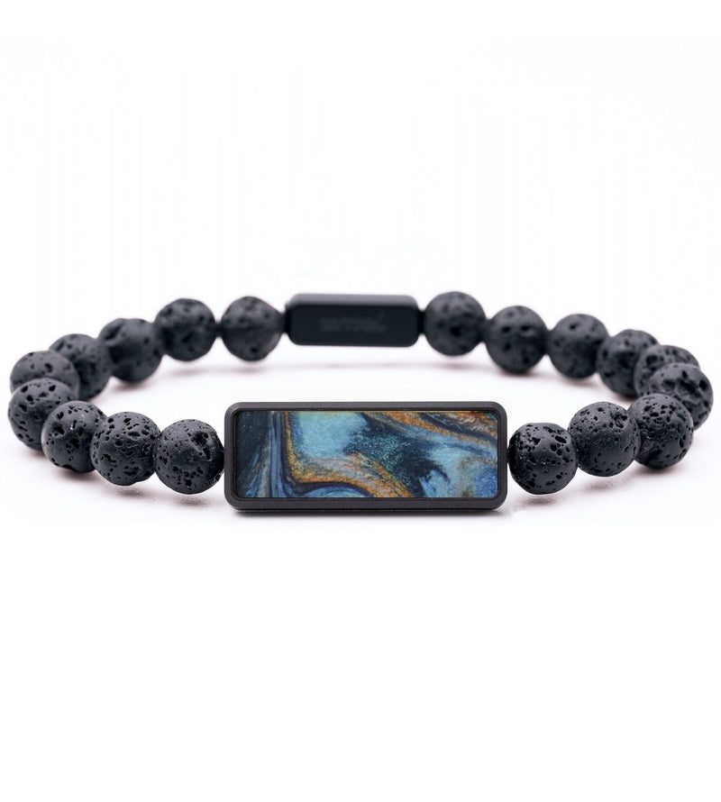 Lava Bead ResinArt Bracelet - Hayden (Teal & Gold, 816846)
