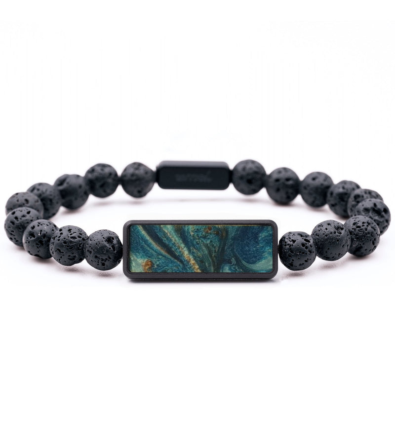 Lava Bead ResinArt Bracelet - Kristina (Teal & Gold, 816854)
