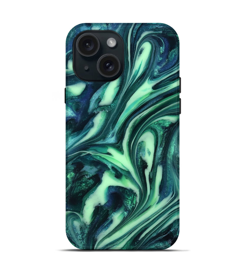 iPhone 15 ResinArt Live Edge Phone Case - Tony (Green, 816867)