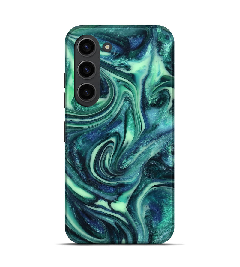Galaxy S23 ResinArt Live Edge Phone Case - Cheryl (Green, 816868)