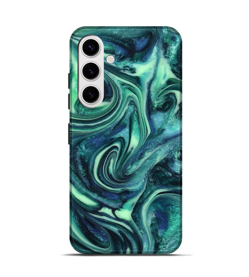 Galaxy S25 ResinArt Live Edge Phone Case - Cheryl (Green, 816868)