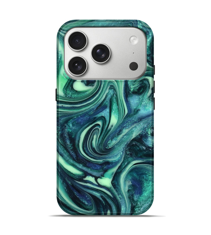 iPhone 17 Pro ResinArt Live Edge Phone Case - Cheryl (Green, 816868)