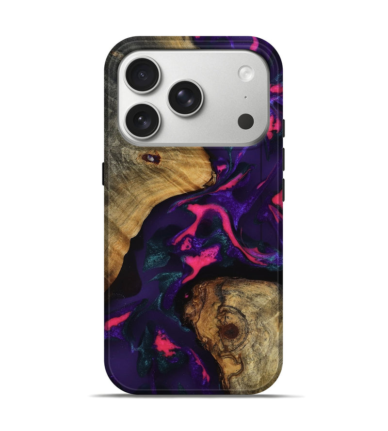 iPhone 17 Pro Wood Live Edge Phone Case - Gideon (Neon, 816874)