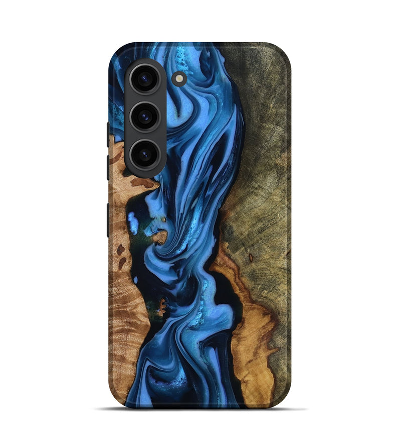 Galaxy S23 Wood Live Edge Phone Case - Quinten (Blue, 816875)