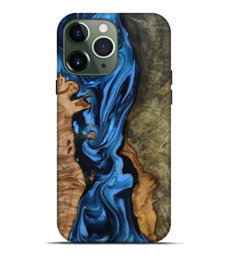 iPhone 13 Pro Max Wood Live Edge Phone Case - Quinten (Blue, 816875)