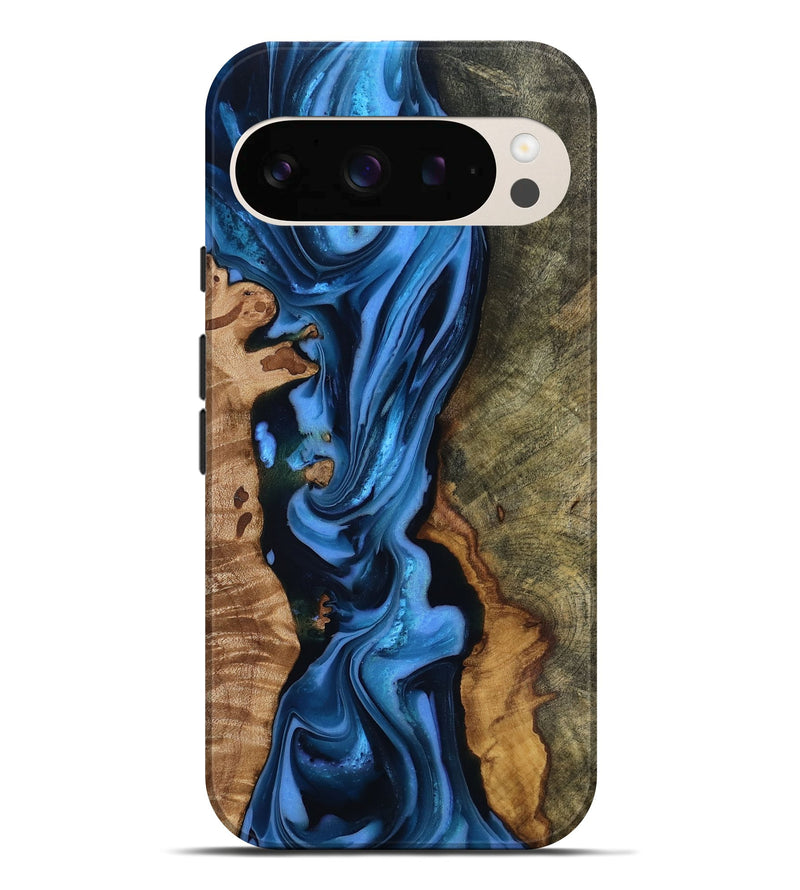 Pixel 10 Pro XL Wood Live Edge Phone Case - Quinten (Blue, 816875)