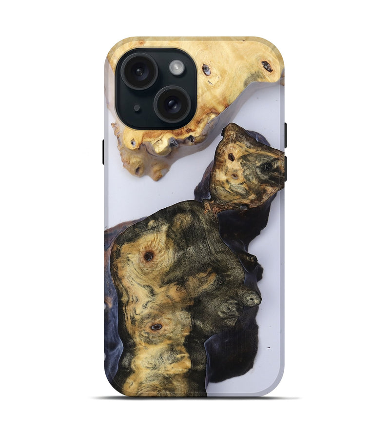 iPhone 15 Wood Live Edge Phone Case - Sierra (Clear, 816877)