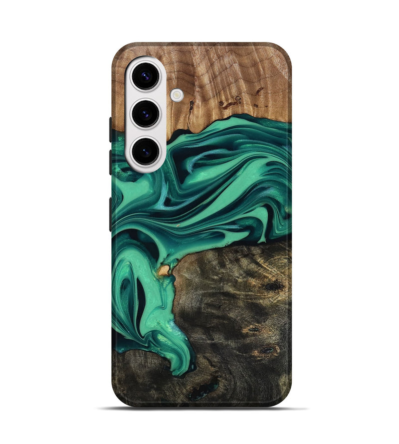 Galaxy S25 Wood Live Edge Phone Case - Jaxxon (Green, 816879)
