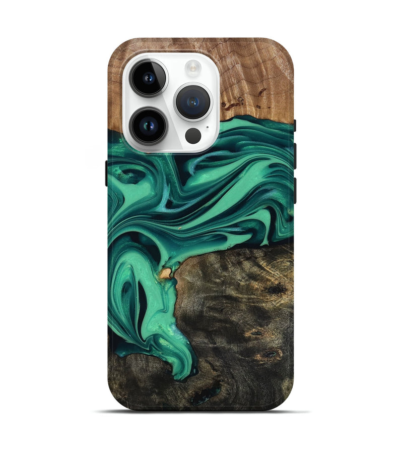 iPhone 15 Pro Wood Live Edge Phone Case - Jaxxon (Green, 816879)