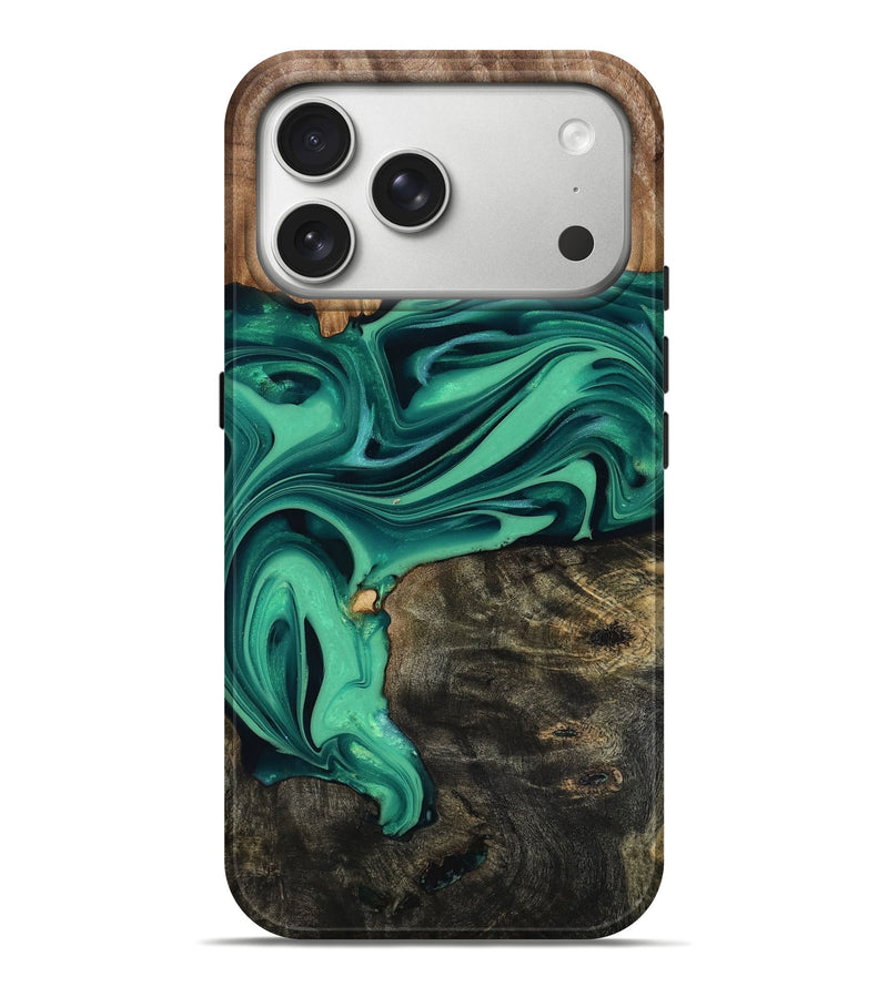 iPhone 17 Pro Max Wood Live Edge Phone Case - Jaxxon (Green, 816879)