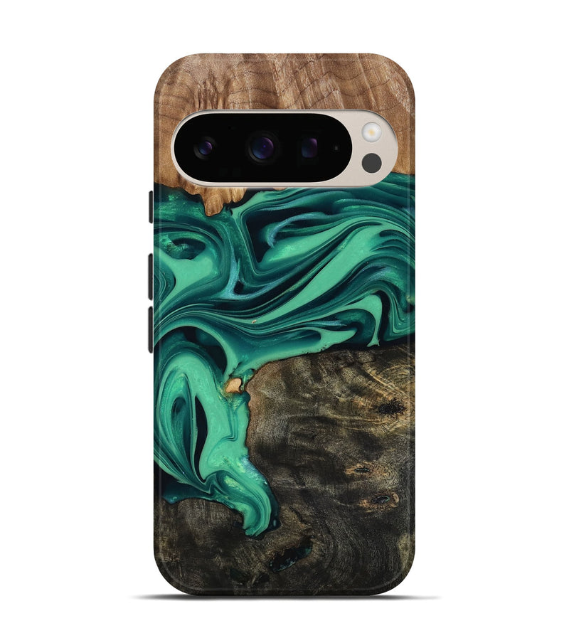 Pixel 10 Pro Wood Live Edge Phone Case - Jaxxon (Green, 816879)