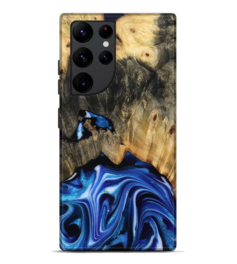 Galaxy S22 Ultra Wood Live Edge Phone Case - Alijah (Blue, 816883)