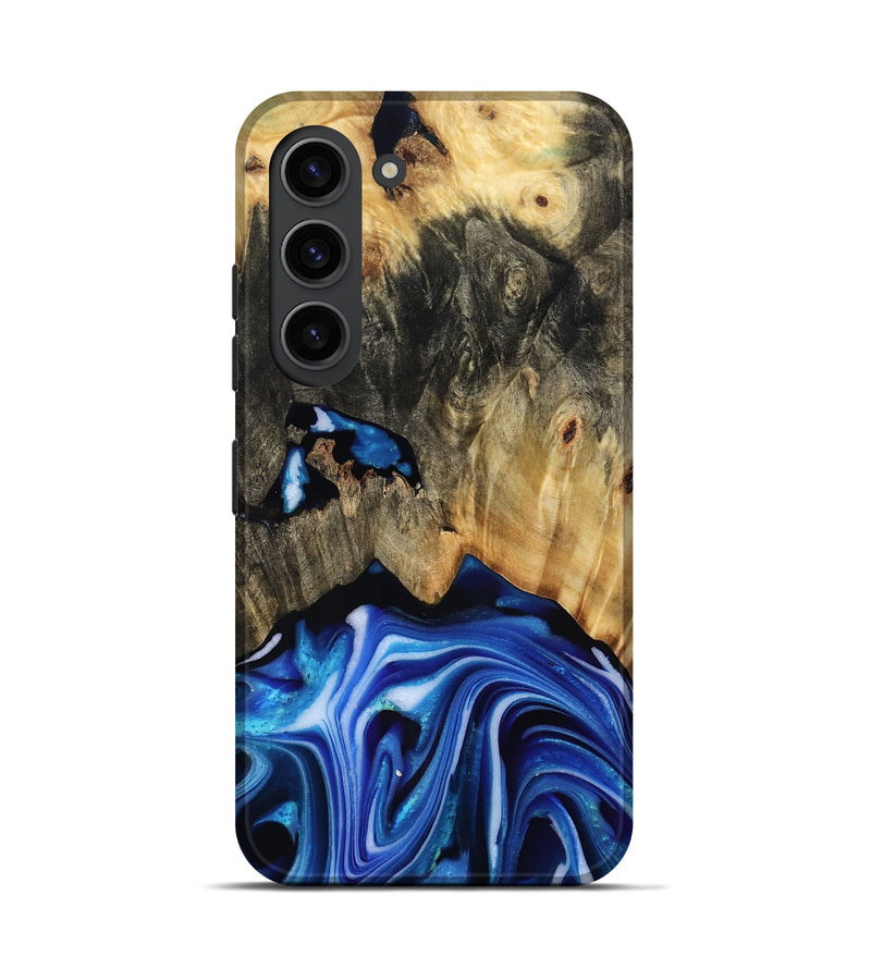 Galaxy S23 Wood Live Edge Phone Case - Alijah (Blue, 816883)