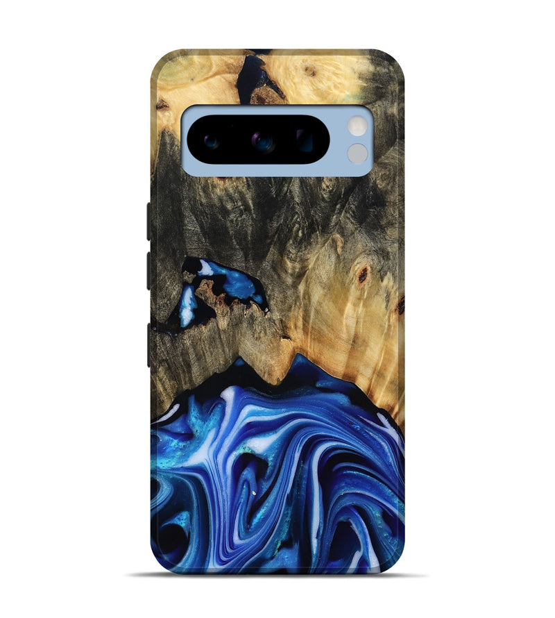 Pixel 8 Pro Wood Live Edge Phone Case - Alijah (Blue, 816883)