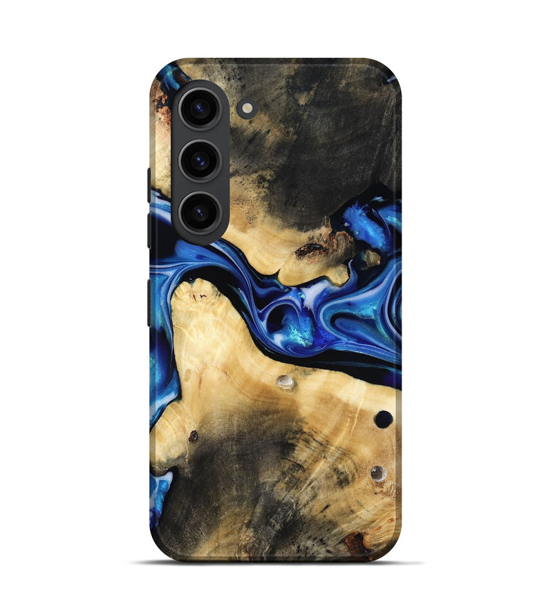 Galaxy S23 Wood Live Edge Phone Case - Vallie (Blue, 816884)