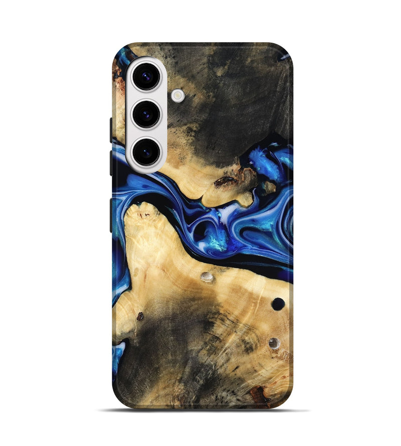 Galaxy S25 Wood Live Edge Phone Case - Vallie (Blue, 816884)