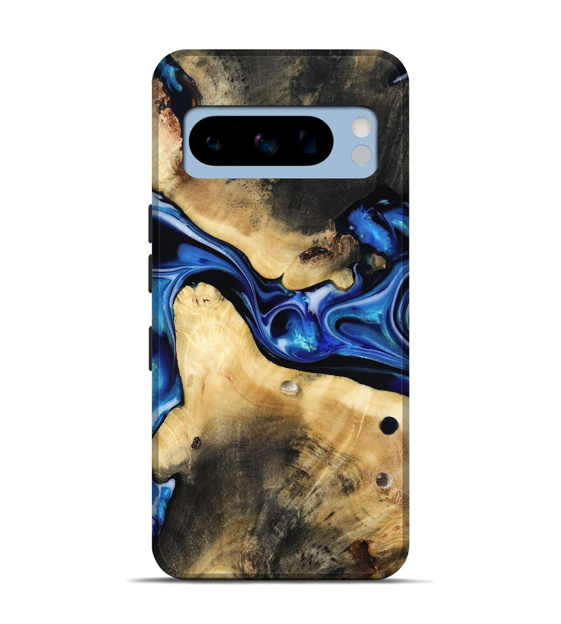 Pixel 8 Pro Wood Live Edge Phone Case - Vallie (Blue, 816884)