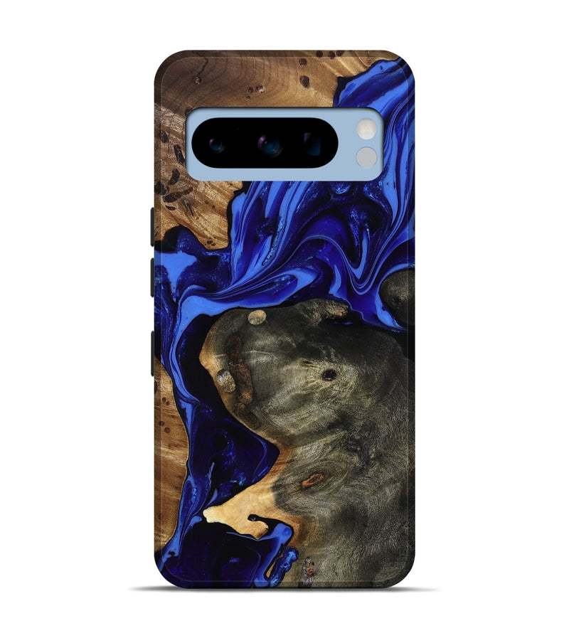 Pixel 8 Pro Wood Live Edge Phone Case - Carie (Blue, 816885)