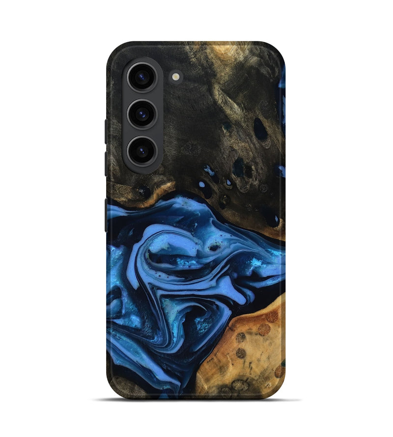 Galaxy S23 Wood Live Edge Phone Case - Reggie (Blue, 816887)