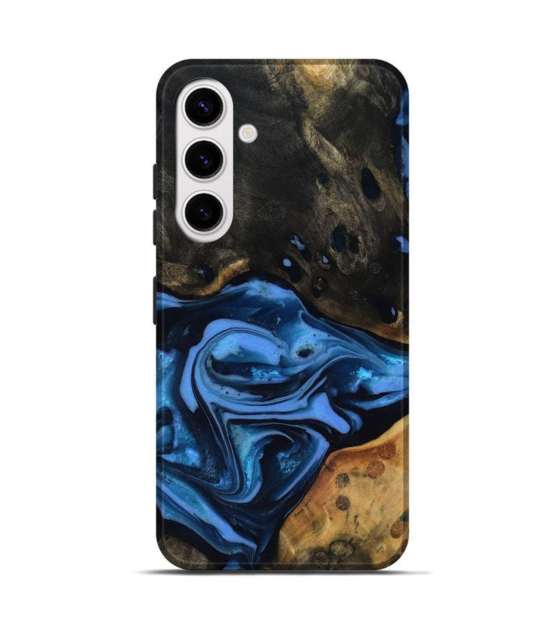 Galaxy S25 Wood Live Edge Phone Case - Reggie (Blue, 816887)