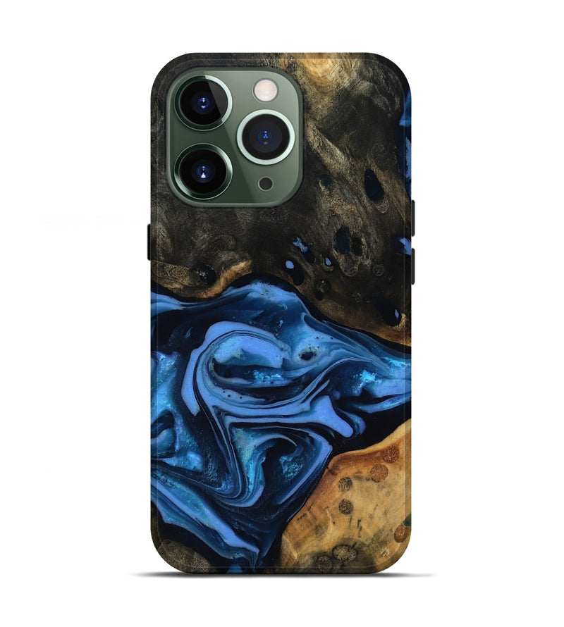 iPhone 13 Pro Wood Live Edge Phone Case - Reggie (Blue, 816887)