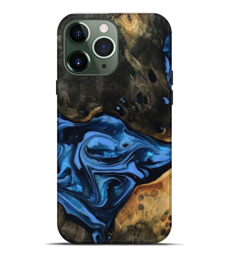 iPhone 13 Pro Max Wood Live Edge Phone Case - Reggie (Blue, 816887)