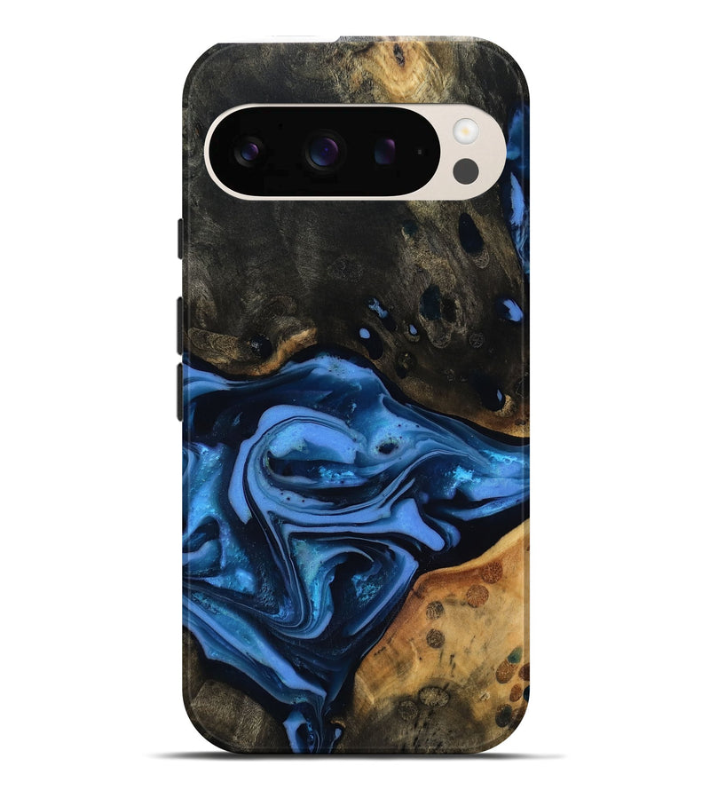Pixel 10 Pro XL Wood Live Edge Phone Case - Reggie (Blue, 816887)