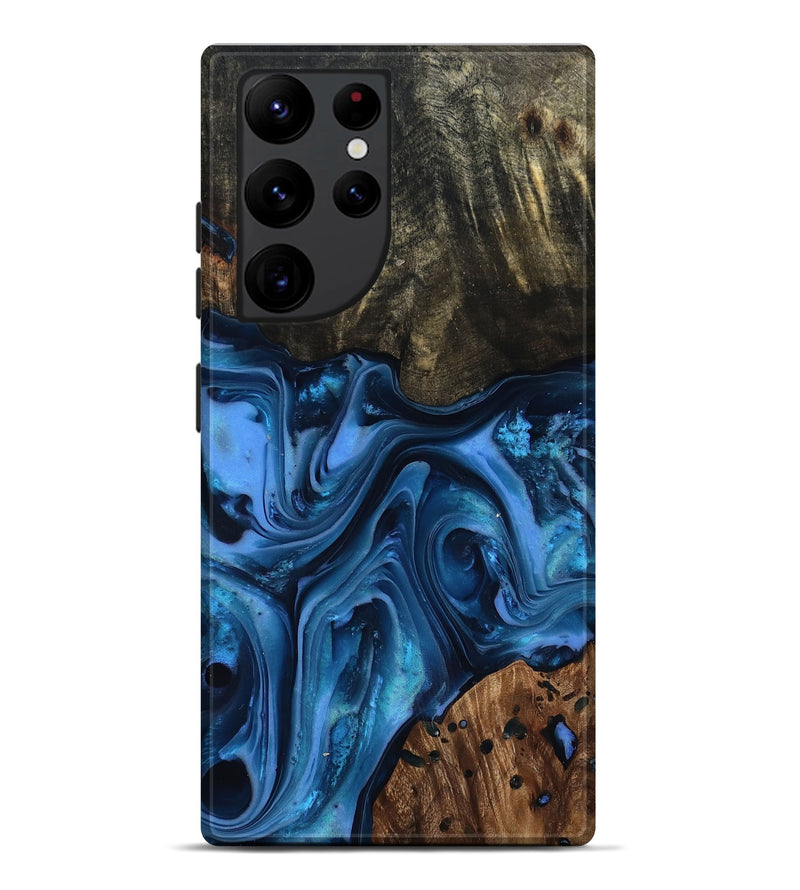 Galaxy S22 Ultra Wood Live Edge Phone Case - Jovani (Blue, 816888)