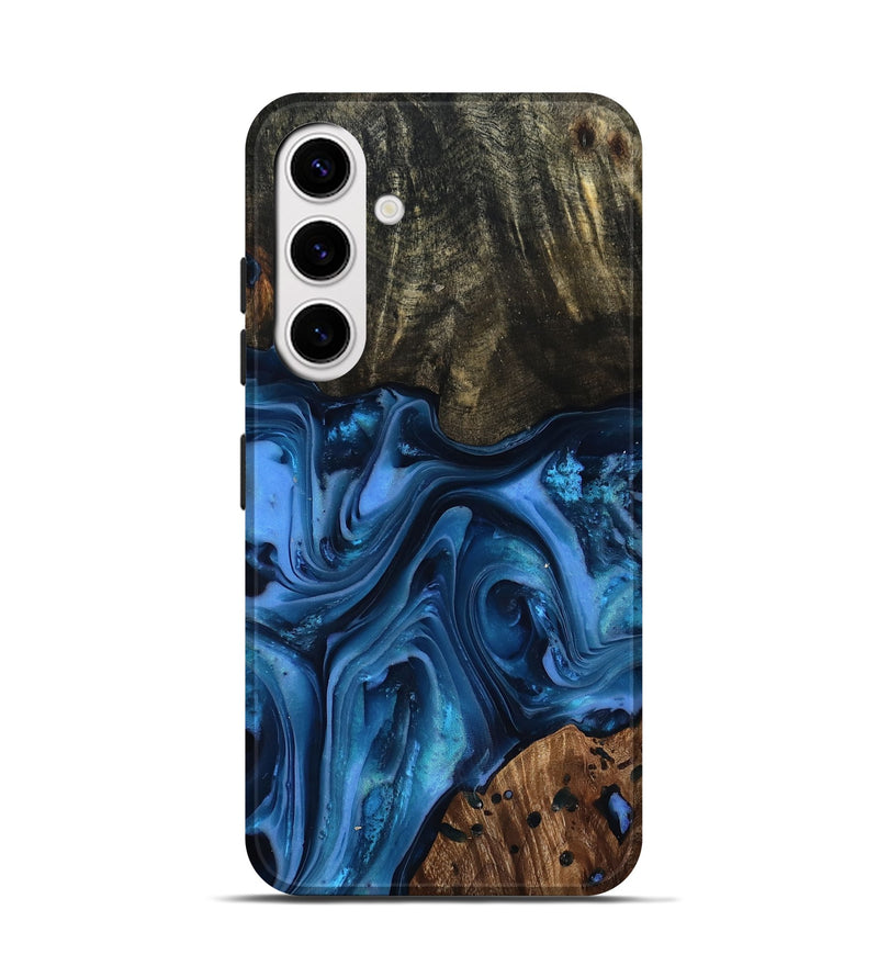 Galaxy S25 Wood Live Edge Phone Case - Jovani (Blue, 816888)