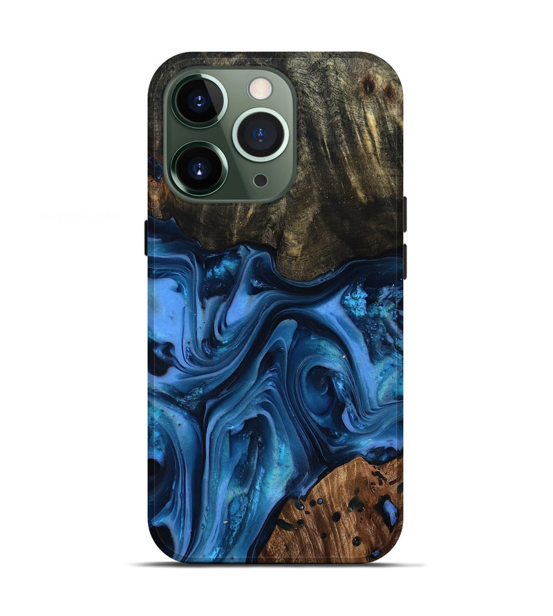 iPhone 13 Pro Wood Live Edge Phone Case - Jovani (Blue, 816888)