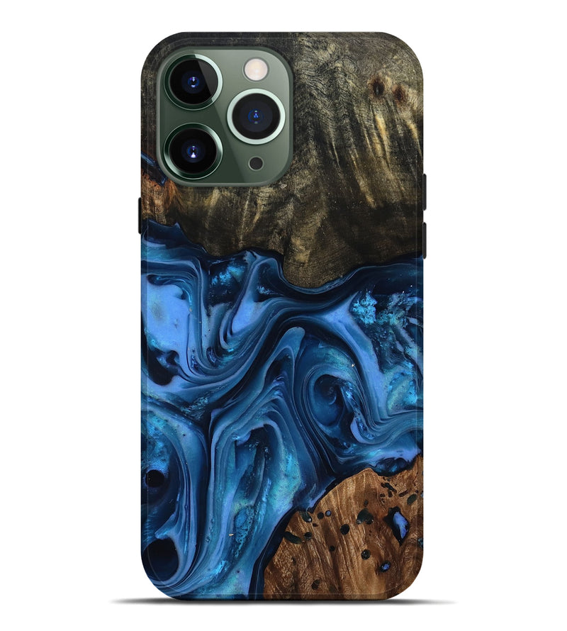 iPhone 13 Pro Max Wood Live Edge Phone Case - Jovani (Blue, 816888)