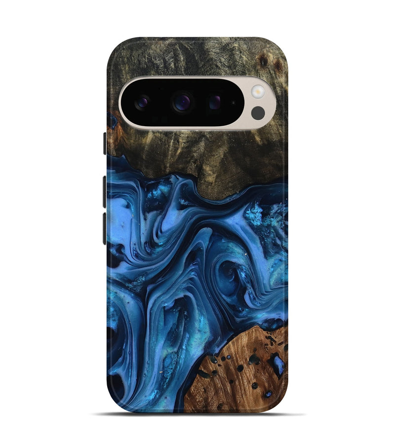Pixel 10 Pro Wood Live Edge Phone Case - Jovani (Blue, 816888)