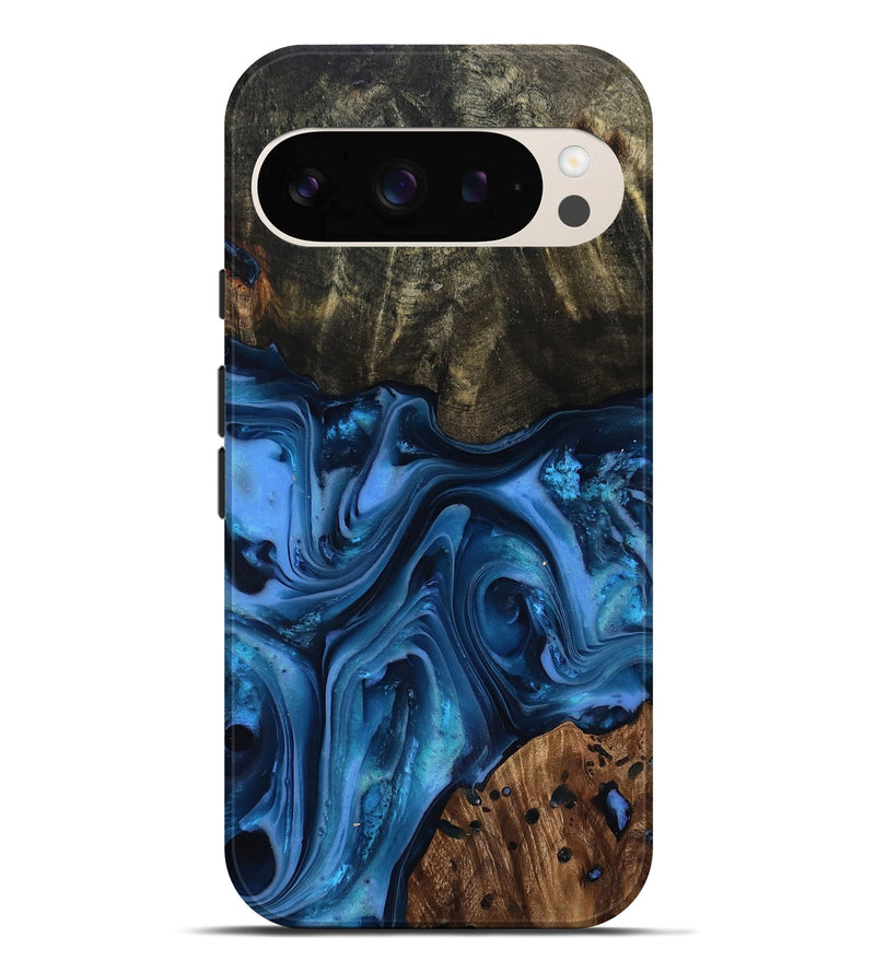Pixel 10 Pro XL Wood Live Edge Phone Case - Jovani (Blue, 816888)