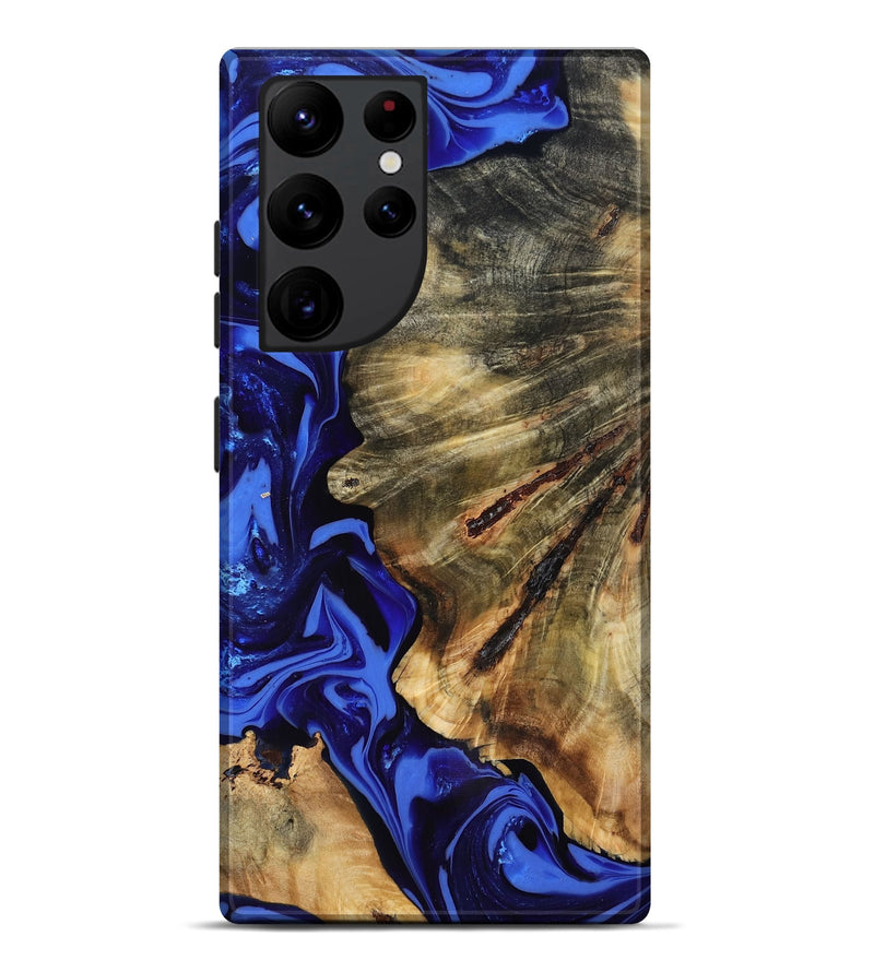 Galaxy S22 Ultra Wood Live Edge Phone Case - Twila (Blue, 816889)