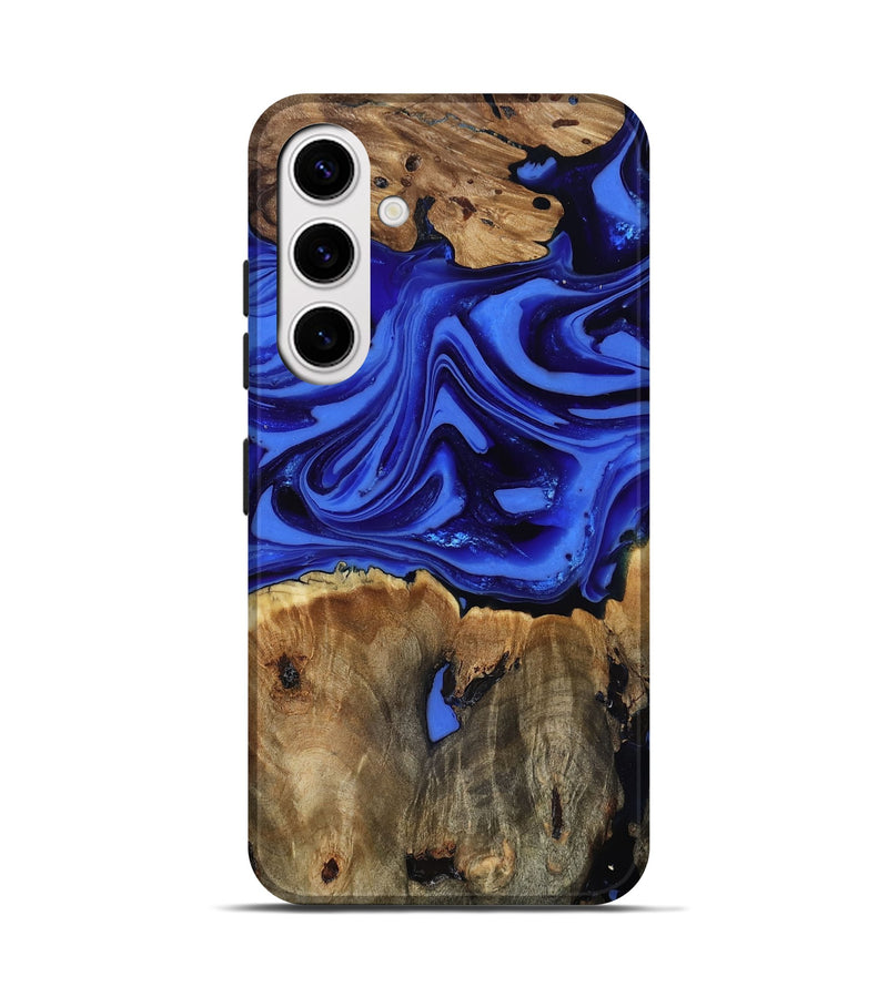 Galaxy S25 Wood Live Edge Phone Case - Teressa (Blue, 816890)