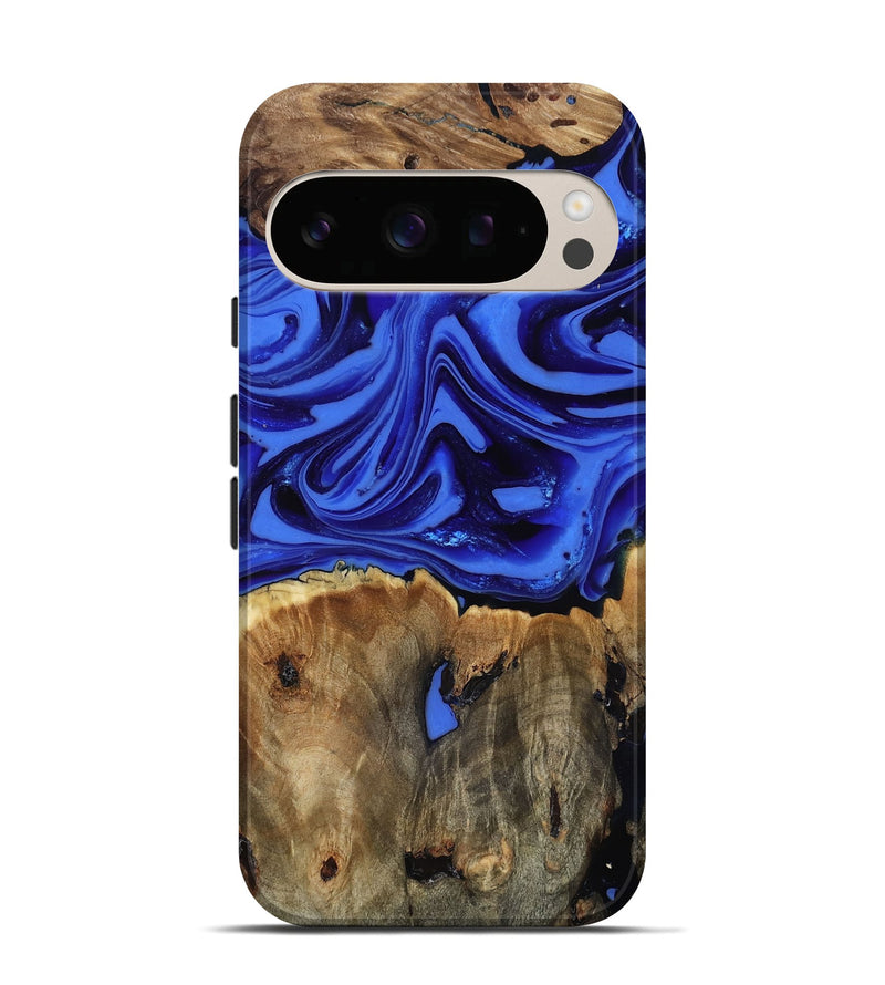 Pixel 10 Pro Wood Live Edge Phone Case - Teressa (Blue, 816890)
