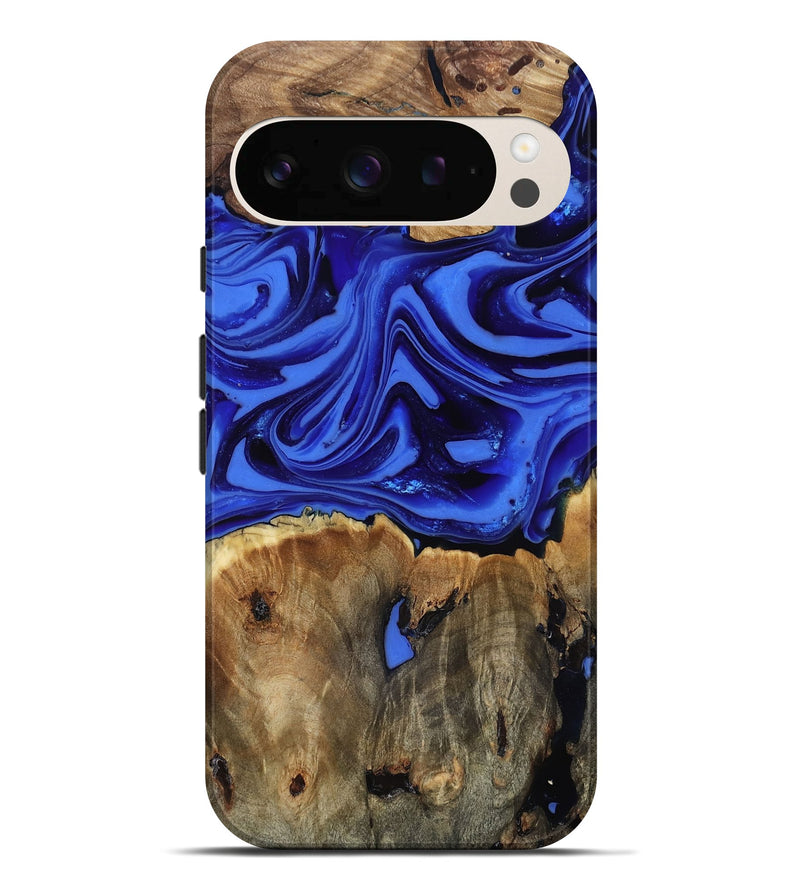Pixel 10 Pro XL Wood Live Edge Phone Case - Teressa (Blue, 816890)