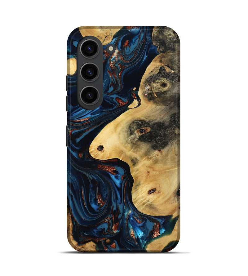 Galaxy S23 Wood Live Edge Phone Case - Natalie (Teal & Gold, 816892)