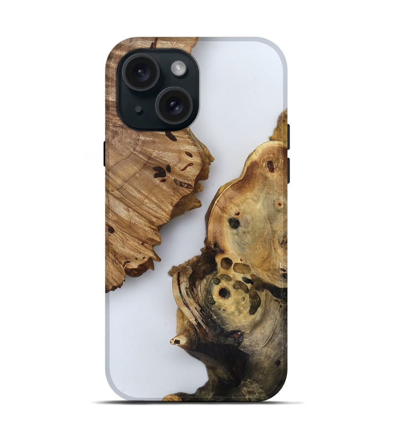 iPhone 15 Wood Live Edge Phone Case - Jody (Clear, 816895)