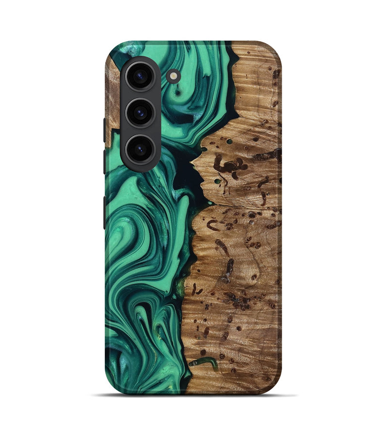 Galaxy S23 Wood Live Edge Phone Case - Ulises (Green, 816897)
