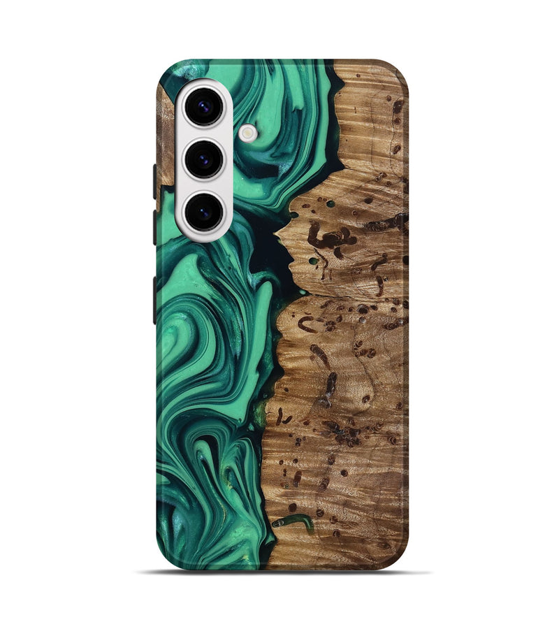Galaxy S25 Wood Live Edge Phone Case - Ulises (Green, 816897)