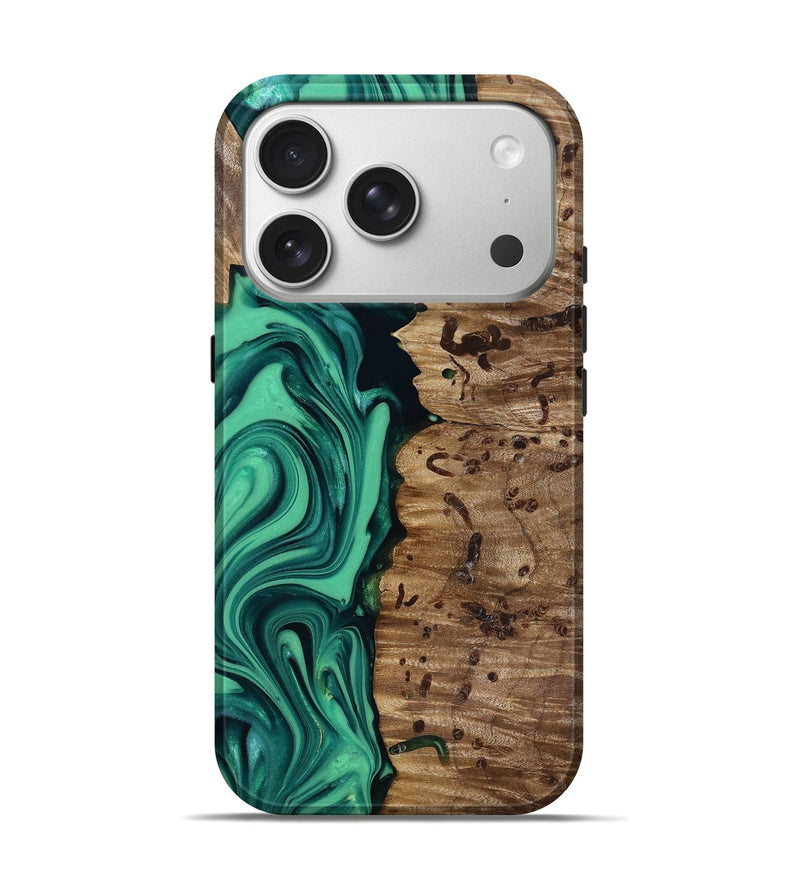 iPhone 17 Pro Wood Live Edge Phone Case - Ulises (Green, 816897)