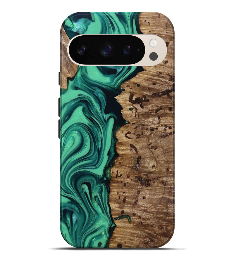 Pixel 10 Pro XL Wood Live Edge Phone Case - Ulises (Green, 816897)