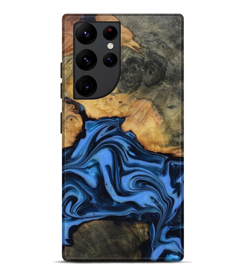 Galaxy S22 Ultra Wood Live Edge Phone Case - Alfred (Blue, 816901)