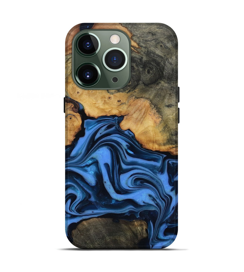iPhone 13 Pro Wood Live Edge Phone Case - Alfred (Blue, 816901)