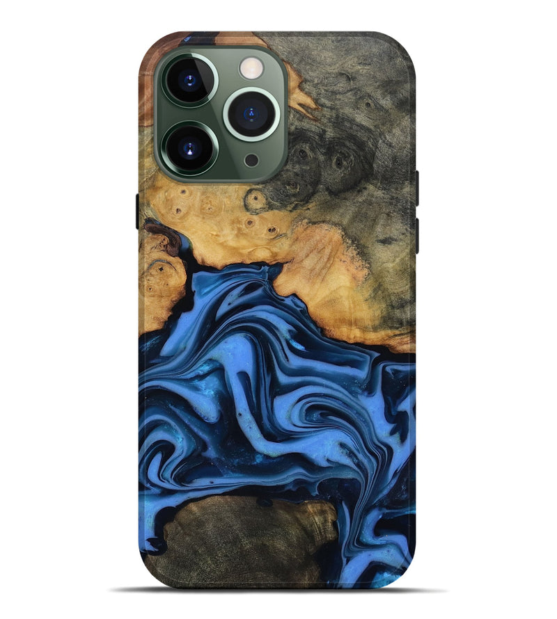 iPhone 13 Pro Max Wood Live Edge Phone Case - Alfred (Blue, 816901)