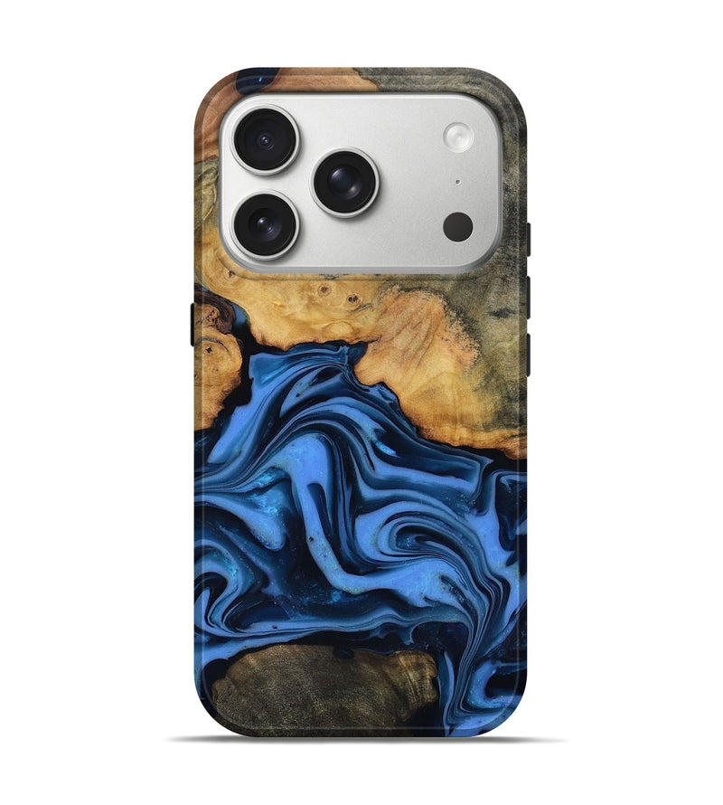 iPhone 17 Pro Wood Live Edge Phone Case - Alfred (Blue, 816901)