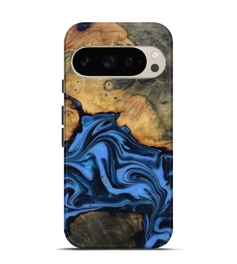 Pixel 10 Pro Wood Live Edge Phone Case - Alfred (Blue, 816901)