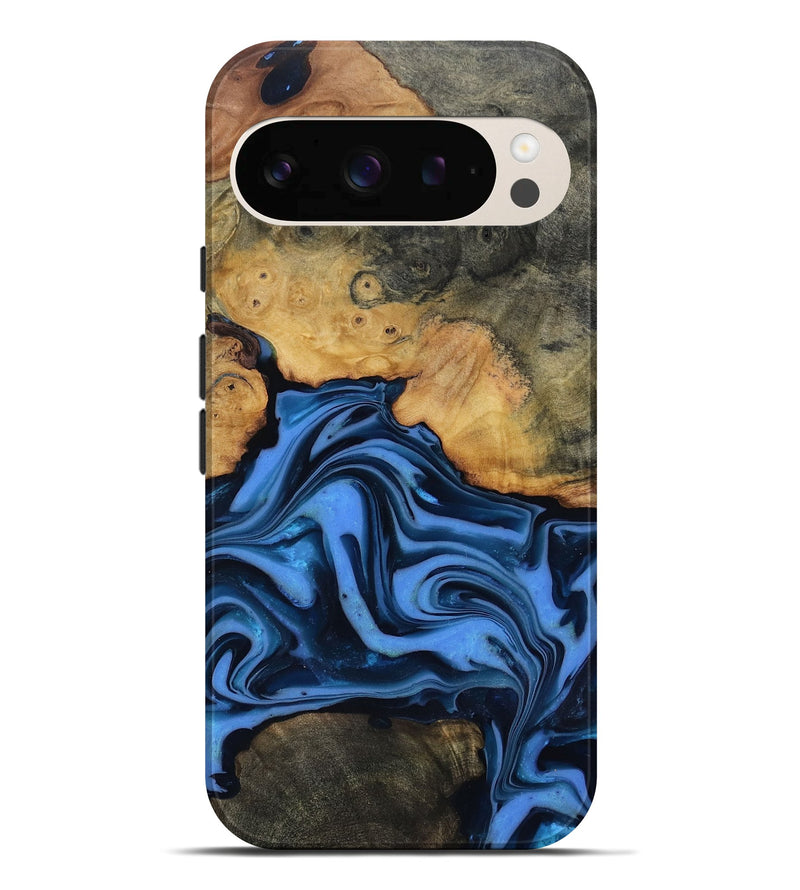 Pixel 10 Pro XL Wood Live Edge Phone Case - Alfred (Blue, 816901)