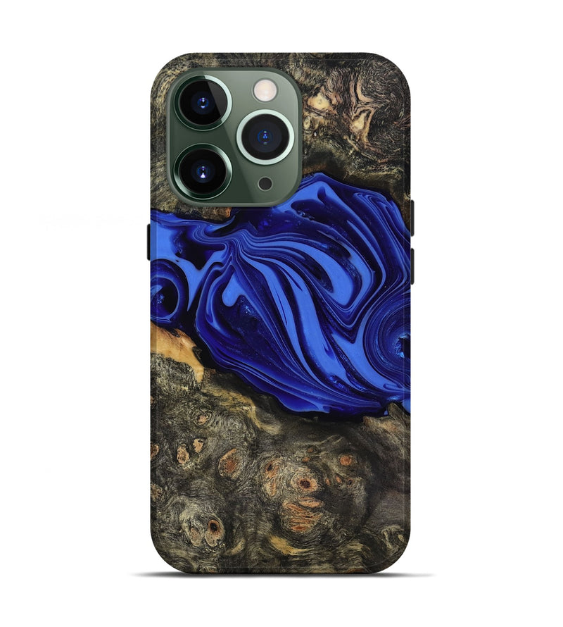 iPhone 13 Pro Wood Live Edge Phone Case - Kayce (Blue, 816903)
